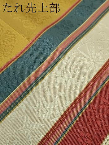 平和屋着物○本場筑前博多織 八寸名古屋帯 名物裂 花兎間