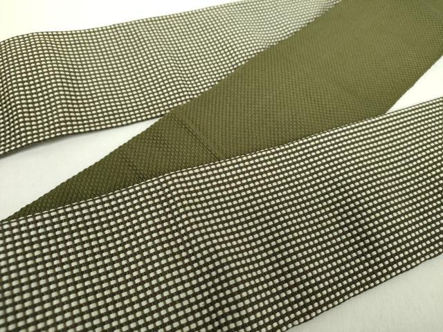 平和屋着物○男性 本場筑前博多織 角帯 格子 正絹 逸品 DABA1370ps