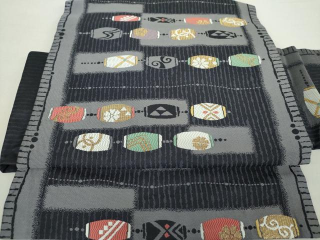 平和屋着物●つけ帯　横段花文　金糸　正絹　逸品　DABA1372ps 平和屋着物○つけ帯 横段花文 金糸 正絹 逸品 DABA1372ps