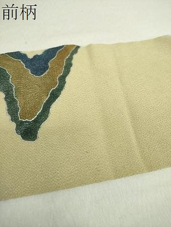 平和屋着物○九寸名古屋帯 霞文 鬼しぼ縮緬 金銀彩 正絹