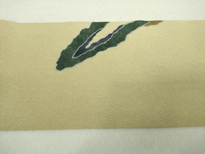 平和屋着物●九寸名古屋帯　霞文　鬼しぼ縮緬　金銀彩　正絹　逸品　DABA1375ps