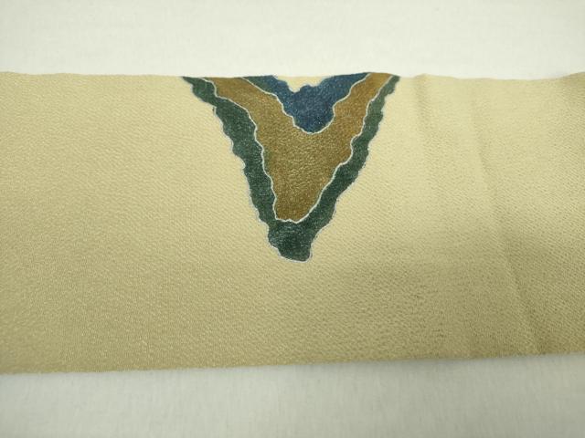 平和屋着物●九寸名古屋帯　霞文　鬼しぼ縮緬　金銀彩　正絹　逸品　DABA1375ps