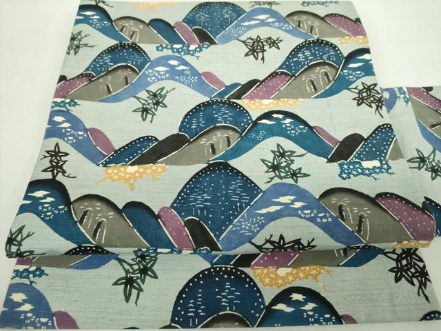 平和屋着物●名渡山紅型工房　九寸開き名古屋帯　紬地　本藍　枝花文　正絹　逸品　CABF5284hy 楽天市場】平和屋着物○全通柄九寸名古屋帯 紬地 本場琉球紅型 吉祥花