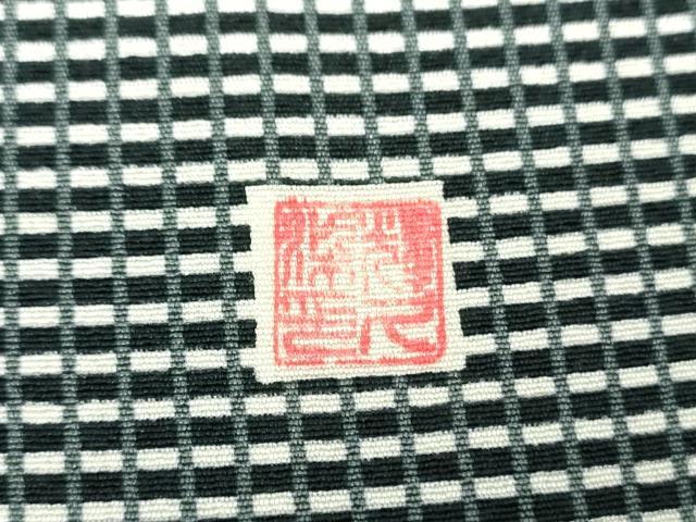 平和屋着物○色留訪問着 作家物 格子 正絹 逸品 DABA1391ps