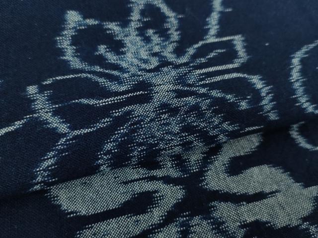 平和屋着物●久留米絣　単衣　花唐草文　綿　逸品　DABA1392ps 平和屋着物○久留米絣 単衣 花唐草文 綿 逸品 DABA1392ps