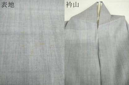 平和屋着物●本場結城紬　重要無形文化財　色無地　藤鼠色　正絹　逸品　DABA1402ps
