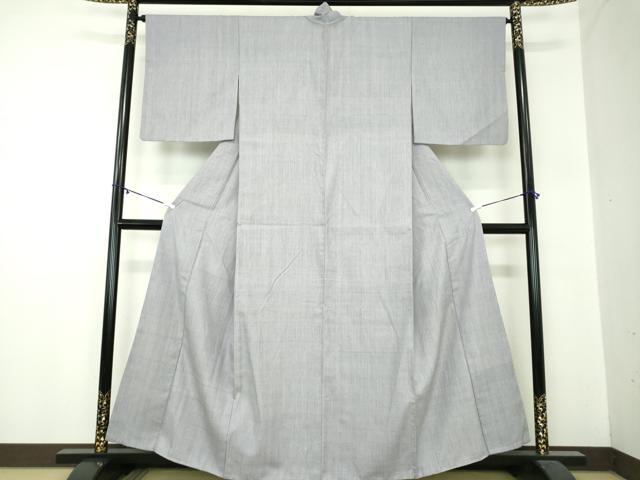 平和屋着物●本場結城紬　重要無形文化財　色無地　藤鼠色　正絹　逸品　DABA1402ps