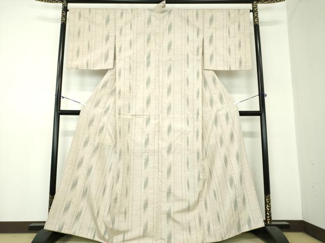 平和屋着物●ぜんまい紬 変わり間道 正絹 逸品 DABA1422ps