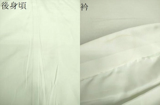 平和屋着物●上質な長襦袢　袷　手描き　休み鳥　枝梅　暈し染め　正絹　逸品　DABA1436ps