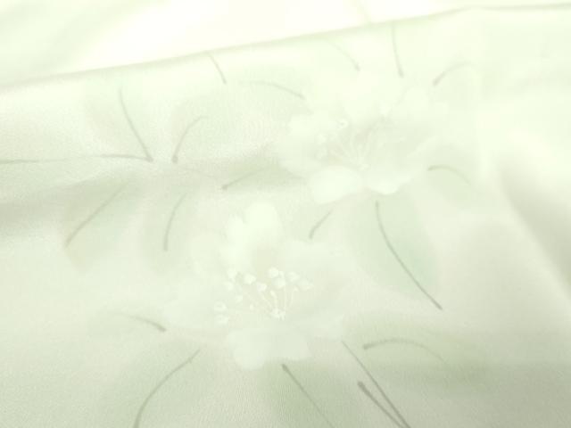 平和屋着物●上質な長襦袢　袷　手描き　休み鳥　枝梅　暈し染め　正絹　逸品　DABA1436ps