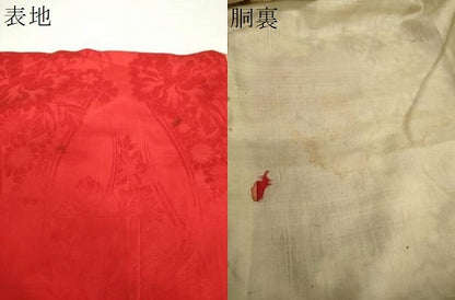 平和屋着物●アンティーク　大正ロマン　長襦袢　袷　枝梅　椿　正絹　逸品　DABA1439ps