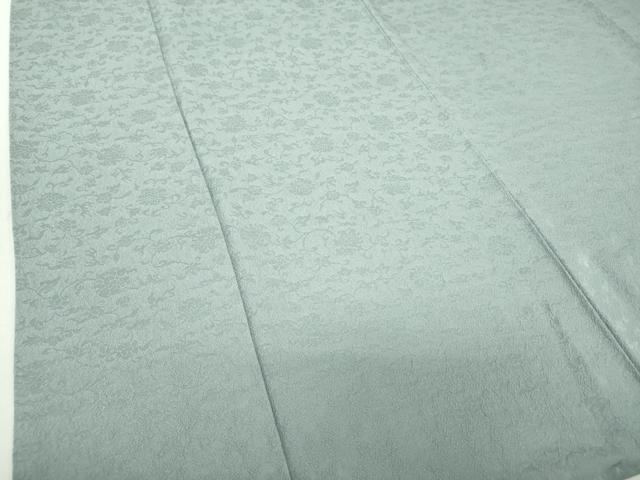 平和屋着物○上質な色無地花唐草地紋 藍鼠色 正絹 逸品