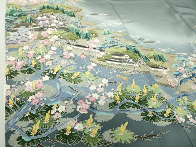 平和屋着物●本加賀友禅作家　小田美知代　色留袖　有明海　証紙付き　正絹　逸品　未使用　DABA1466ps 平和屋着物○本加賀友禅作家 小田美知代 色留袖 有明海 証紙付き 正絹