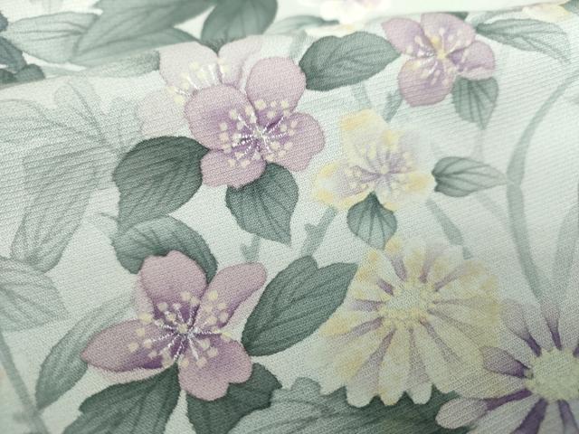 平和屋着物○巨匠 前田華清 手描き 訪問着 草花文 暈し染め