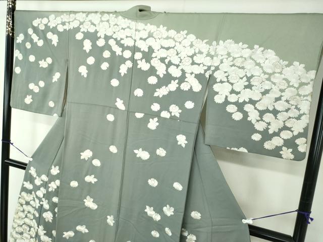 平和屋着物●訪問着　総手刺繍　菊尽くし　暈し染め　金糸　ロング丈　正絹　逸品　DABA1483ps 平和屋着物○訪問着 総手刺繍 菊尽くし 暈し染め 金糸 ロング