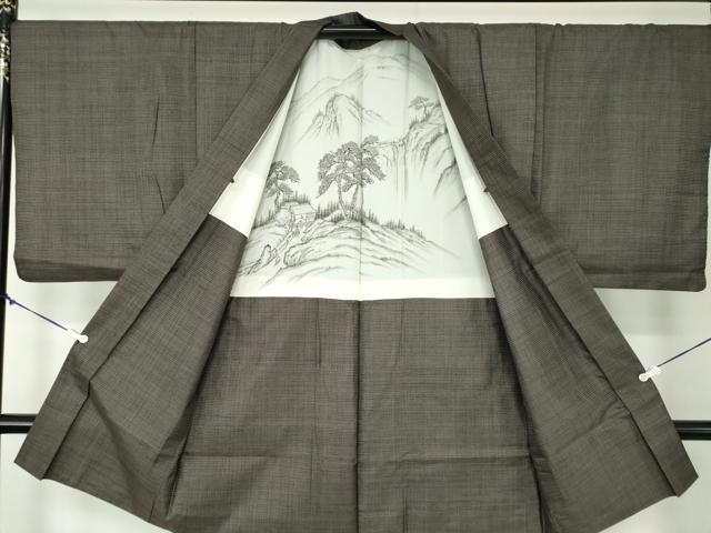 平和屋着物●男性　本場大島紬　アンサンブル　長羽織　120亀甲　総詰め　恵純雄作　証紙付き　正絹　逸品　DABA1486ps 平和屋着物○男性 本場大島紬 アンサンブル 長羽織 120亀甲 総詰め