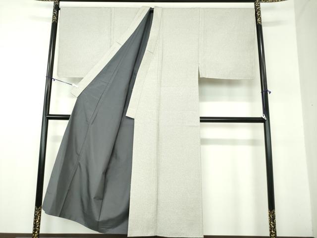 平和屋着物●男性　髭紬　アンサンブル　キングサイズ　長羽織　120亀甲　総詰め　正絹　逸品　DABA1490ps 平和屋着物○男性 髭紬 アンサンブル キングサイズ 長羽織 120亀甲 総詰め