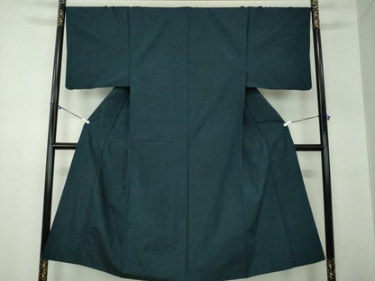 平和屋着物●男性 髭紬 アンサンブル 濃紺地 正絹 逸品 DABA1500ps