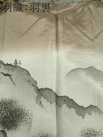 平和屋着物●男性　紬　アンサンブル　キングサイズ　長羽織・髭紬　鈍色　正絹　逸品　DABA1501ps