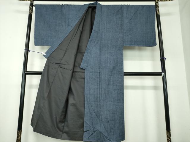 平和屋着物●男性 紬 アンサンブル 長羽織 霞文 正絹 逸品 未使用 DABA1502ps