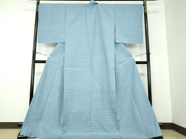 平和屋着物●上質な紬　菱繋ぎ　ロング丈　正絹　逸品　DABA1512ps 平和屋着物○上質な紬 菱繋ぎ ロング丈 正絹 逸品 DABA1512ps