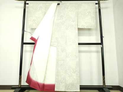 平和屋着物●結城紬 80亀甲 檜扇花文 証紙付き 正絹 逸品 DABA1515ps