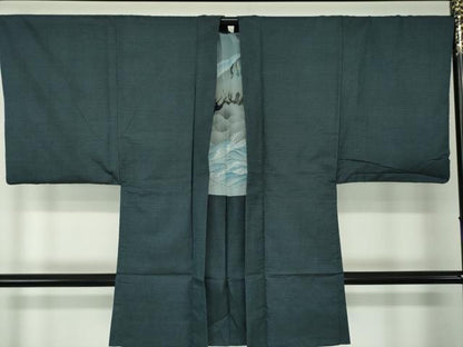 平和屋着物●男性　本場大島紬　アンサンブル　長羽織　100亀甲　総詰め　正絹　逸品　DABA1518ps