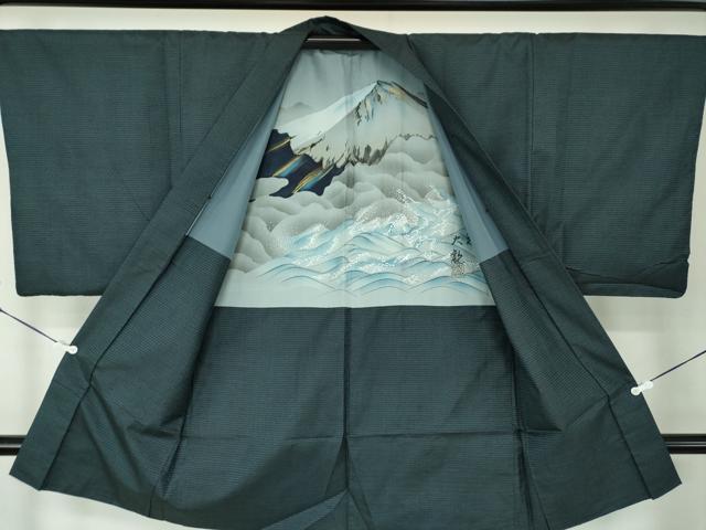 平和屋着物●男性　本場大島紬　アンサンブル　長羽織　100亀甲　総詰め　正絹　逸品　DABA1518ps