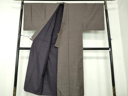 平和屋着物●男性　本場大島紬　アンサンブル　長羽織　亀甲柄　正絹　逸品　DABA1521ps