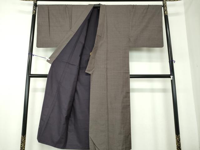 平和屋着物●男性　本場大島紬　アンサンブル　長羽織　亀甲柄　正絹　逸品　DABA1521ps