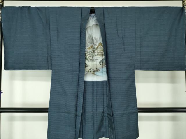 平和屋着物●男性　本場大島紬　アンサンブル　長羽織　100亀甲　総詰め　正絹　逸品　未使用　DABA1522ps