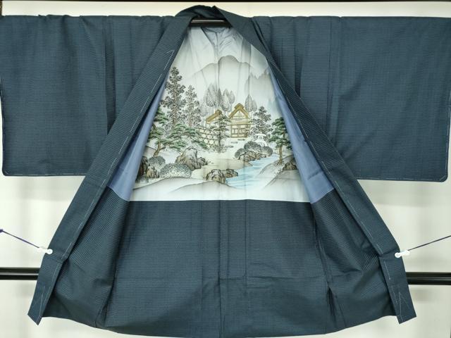 平和屋着物●男性　本場大島紬　アンサンブル　長羽織　100亀甲　総詰め　正絹　逸品　未使用　DABA1522ps