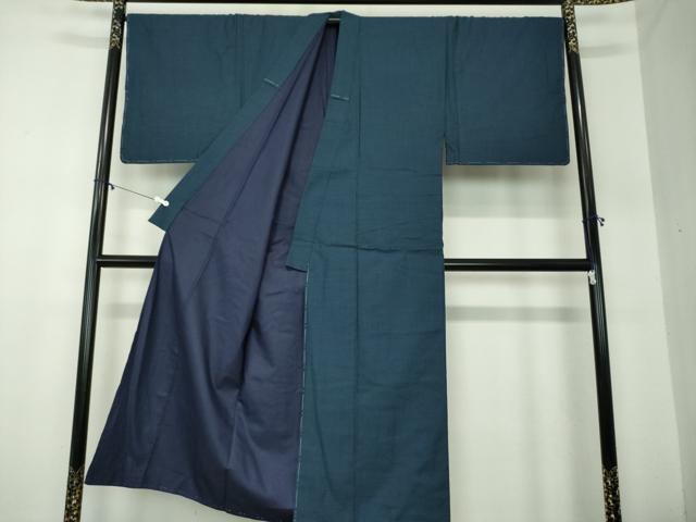 平和屋着物●男性　紬　アンサンブル・長襦袢(無双仕立て)セット　キングサイズ　長羽織　120亀甲　総詰　正絹　逸品　未使用　DABA1523ps