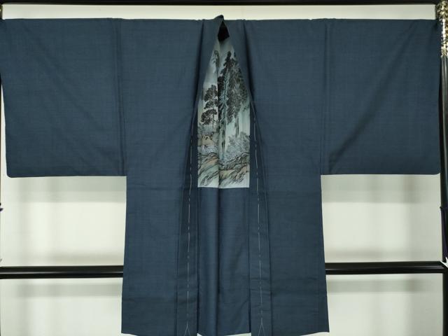 平和屋着物●男性 本場大島紬 アンサンブル・長襦袢(袷)セット キングサイズ 長羽織 100亀甲 総詰 植田とも子作 証紙付 逸品 DABA1525ps