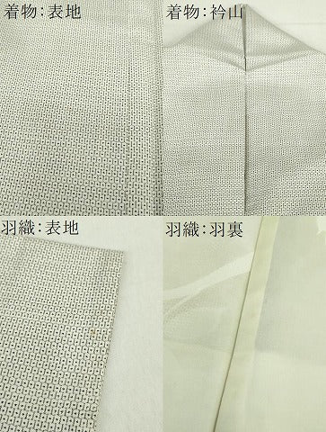 平和屋着物●本場大島紬　白大島　アンサンブル　100亀甲　総詰め　正絹　逸品　DABA1526ps
