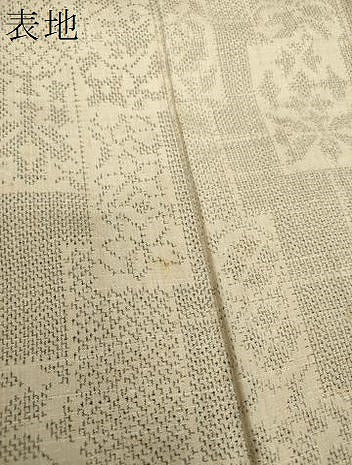 平和屋着物●結城紬　草木染　色紙重ね花文　証紙付き　正絹　逸品　DABA1557ps