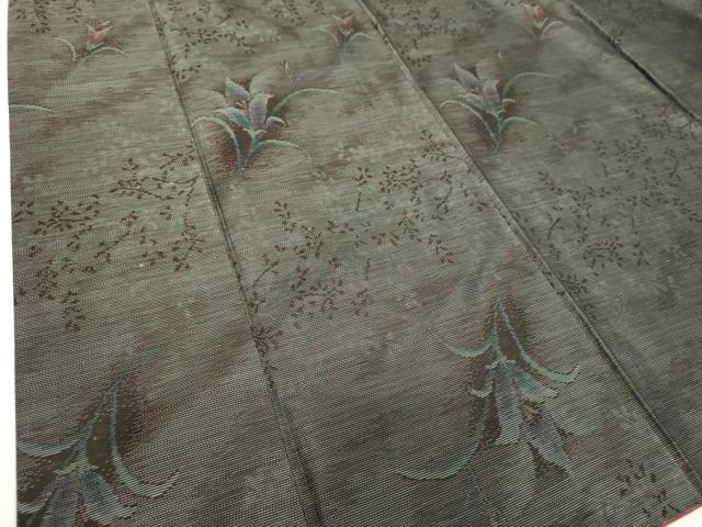 平和屋着物○本場大島紬 草花文 中昌紬織物謹製 証紙付き 正絹