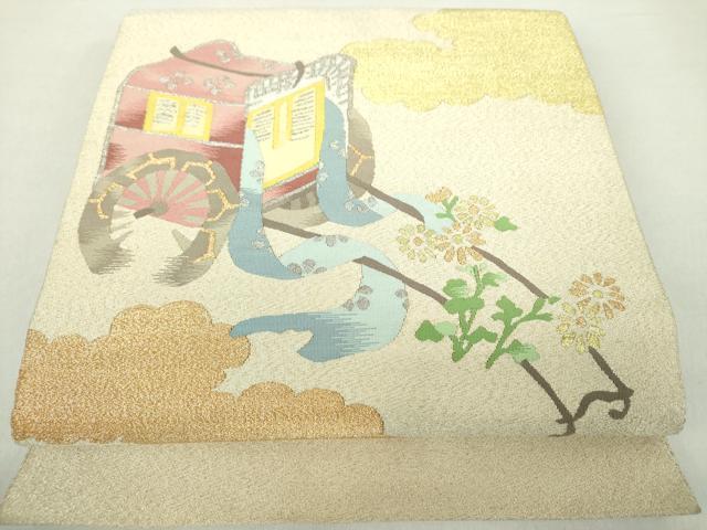 平和屋着物●爪掻き本綴れ　八寸名古屋帯　流水文　正絹　逸品　DABB7102op 楽天市場】平和屋1□極上 西陣 服部綴工房 爪掻き本綴れ 八寸名古屋帯