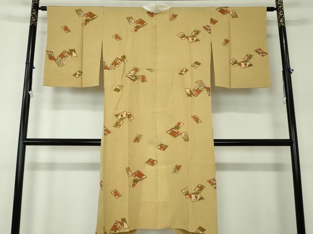 平和屋着物●上質な長襦袢　無双仕立て　花札　金彩　正絹　逸品　DABA1603ps