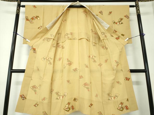 平和屋着物●上質な長襦袢　無双仕立て　花札　金彩　正絹　逸品　DABA1603ps