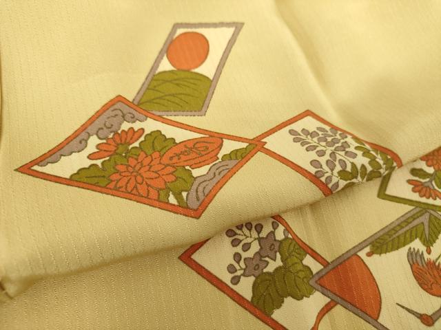 平和屋着物●上質な長襦袢　無双仕立て　花札　金彩　正絹　逸品　DABA1603ps