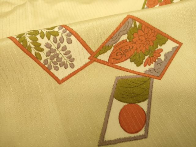 平和屋着物○上質な長襦袢 無双仕立て 花札 金彩 正絹 逸品 DABA1603ps