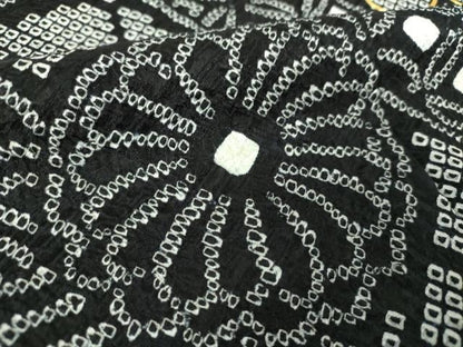 平和屋着物●豪華振袖　駒刺繍　絞り　花熨斗文　黒地　金糸　正絹　逸品　DABA1614ps