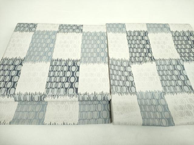 平和屋着物●つけ帯　市松文様　正絹　逸品　DABA1622ps