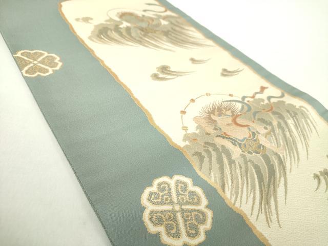 平和屋着物●つけ帯　風神雷神　金糸　正絹　逸品　DABA1623ps 平和屋着物○つけ帯 風神雷神 金糸 正絹 逸品 DABA1623psの通販 by