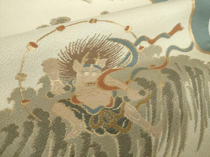 平和屋着物●つけ帯　風神雷神　金糸　正絹　逸品　DABA1623ps