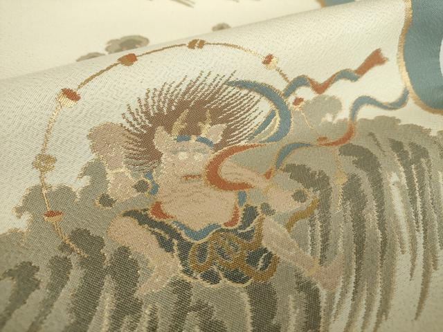 平和屋着物●つけ帯　風神雷神　金糸　正絹　逸品　DABA1623ps
