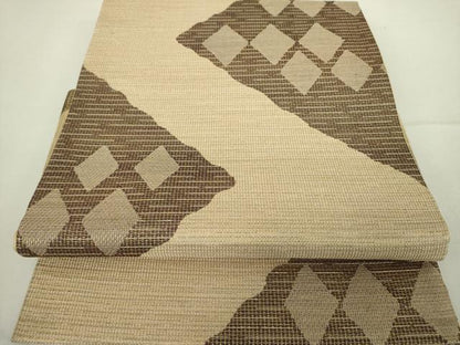 平和屋着物●つけ帯　菱文　金糸　正絹　逸品　DABA1629ps