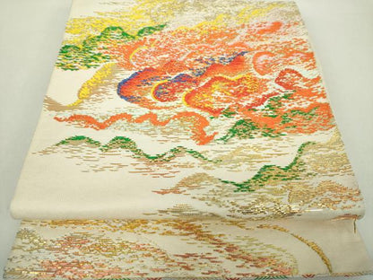 平和屋着物●六通柄　本袋帯　雲文　金銀糸　正絹　逸品　DABA1634ps