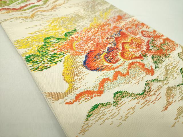 平和屋着物●六通柄　本袋帯　雲文　金銀糸　正絹　逸品　DABA1634ps